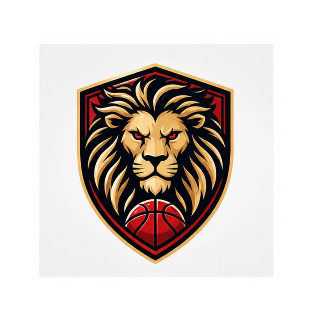 Logo Bóng Rổ Hình Sư Tử Quyền Lực