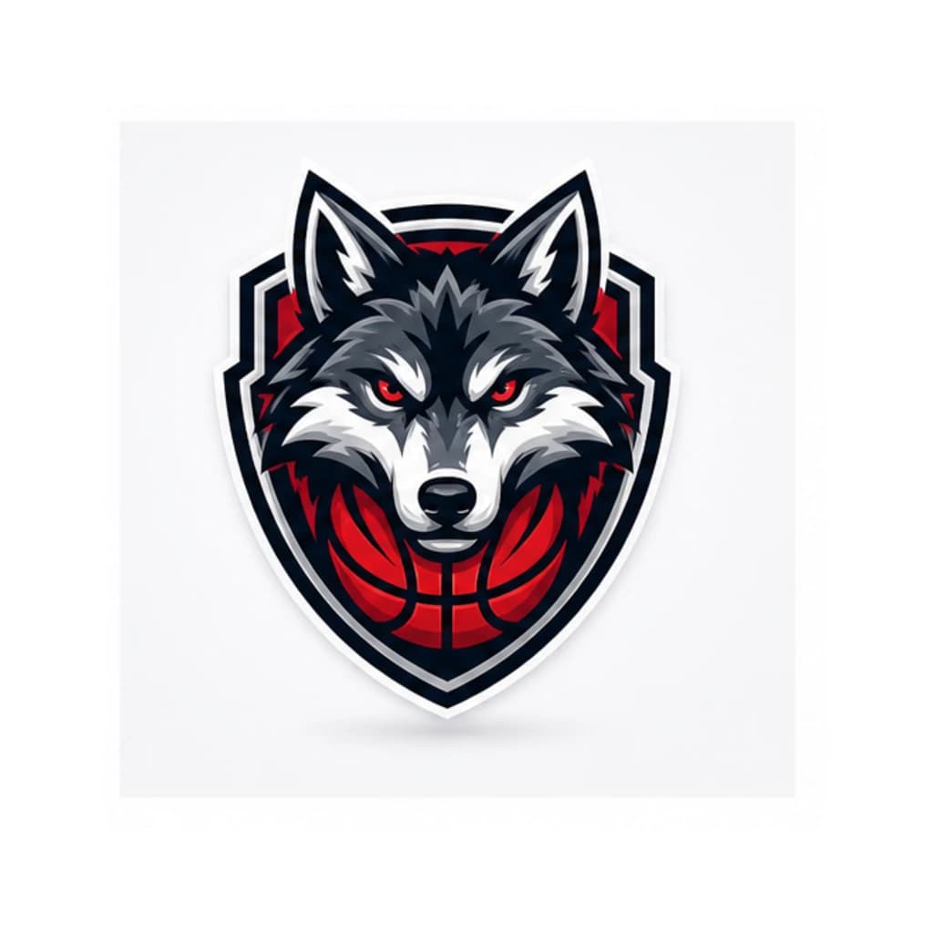 Logo Bóng Rổ Hình Sói Nổi Bật