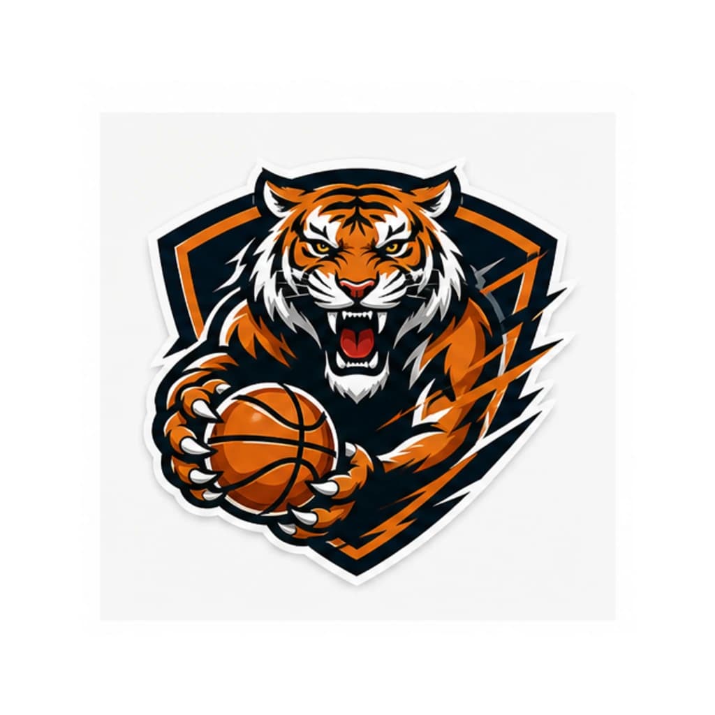 Logo Bóng Rổ Hình Hổ Cực Ngầu