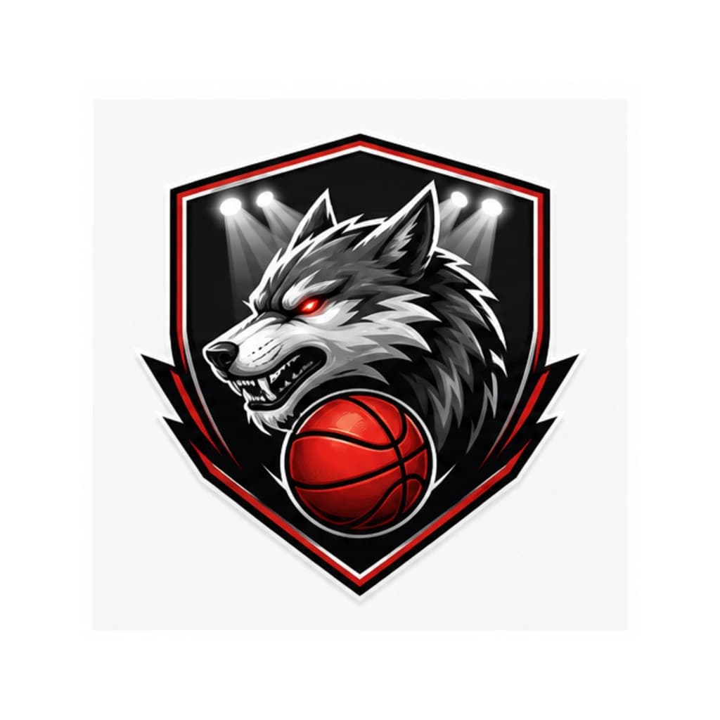 Logo Bóng Rổ Hình Sói Nổi Bật