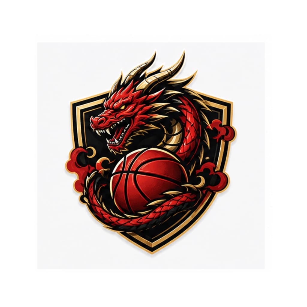 Logo Bóng Rổ Hình Rồng Ấn Tượng