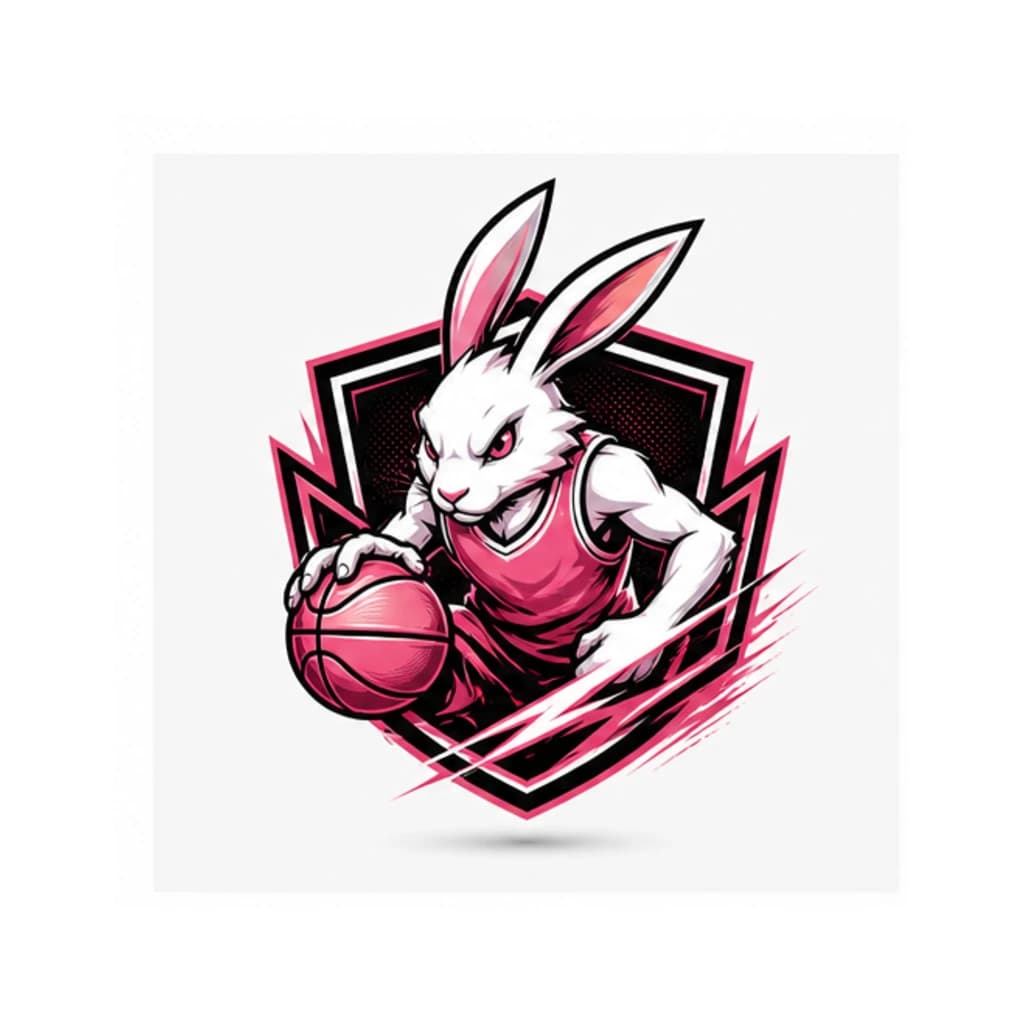 Logo In Áo Bóng Rổ Đẹp Hình Thỏ Hồng