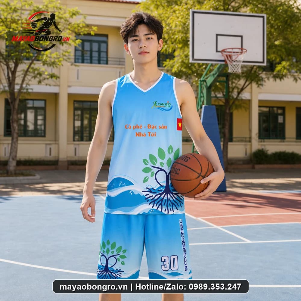 Mẫu bóng rổ Team Cần Giờ Team cho học sinh trung học phổ thông, người lớn.