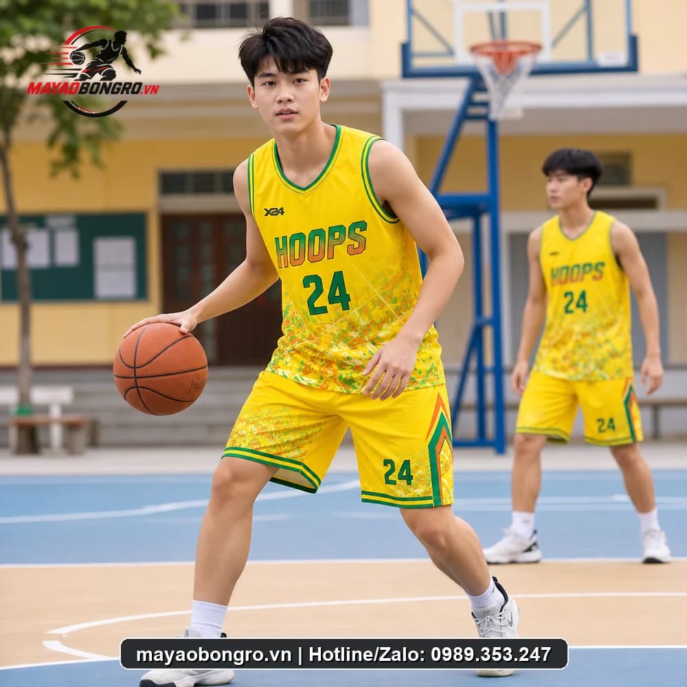 Mẫu bóng rổ Áo Thể Thao cho học sinh trung học phổ thông, người lớn.