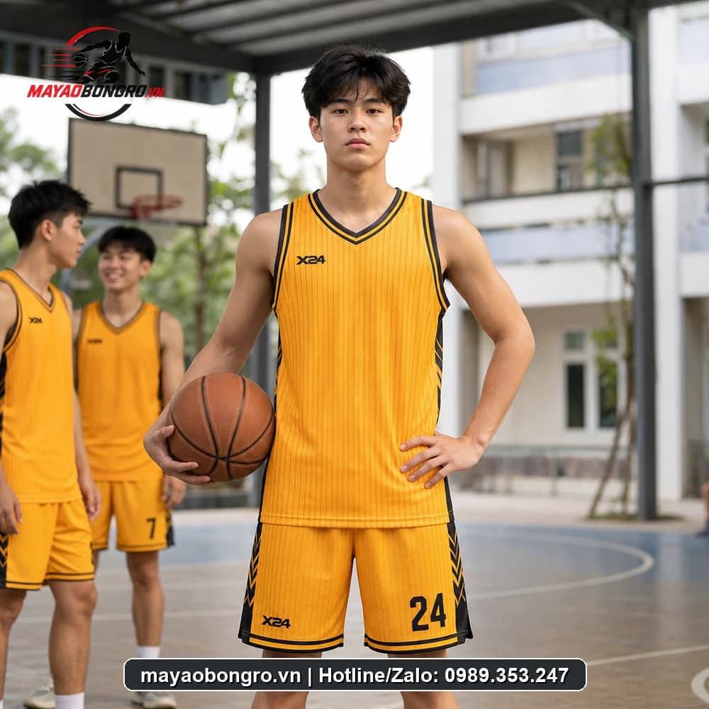 Mẫu bóng rổ Cam Chất Lượng cho học sinh trung học phổ thông, người lớn.