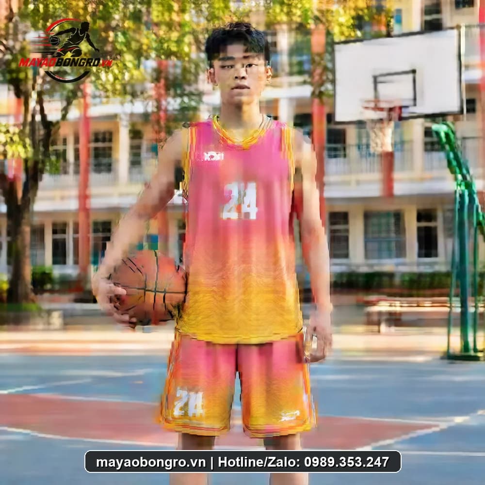 Mẫu bóng rổ Sports Màu Hồng cho học sinh.