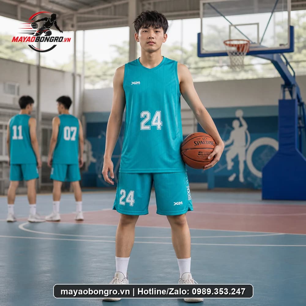 Mẫu bóng rổ Sports Xanh Ngọc cho học sinh.
