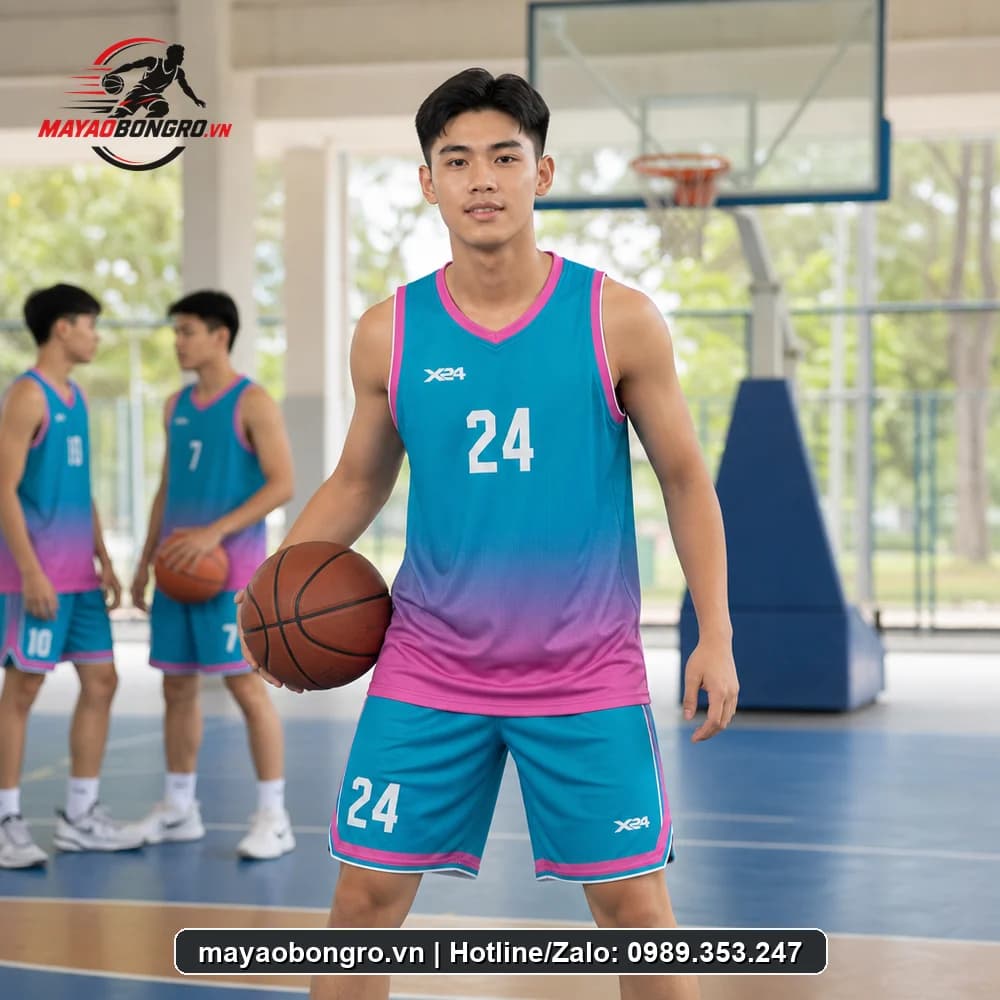 Mẫu bóng rổ xanh ya chuyển cho học sinh trung học phổ thông, người lớn.