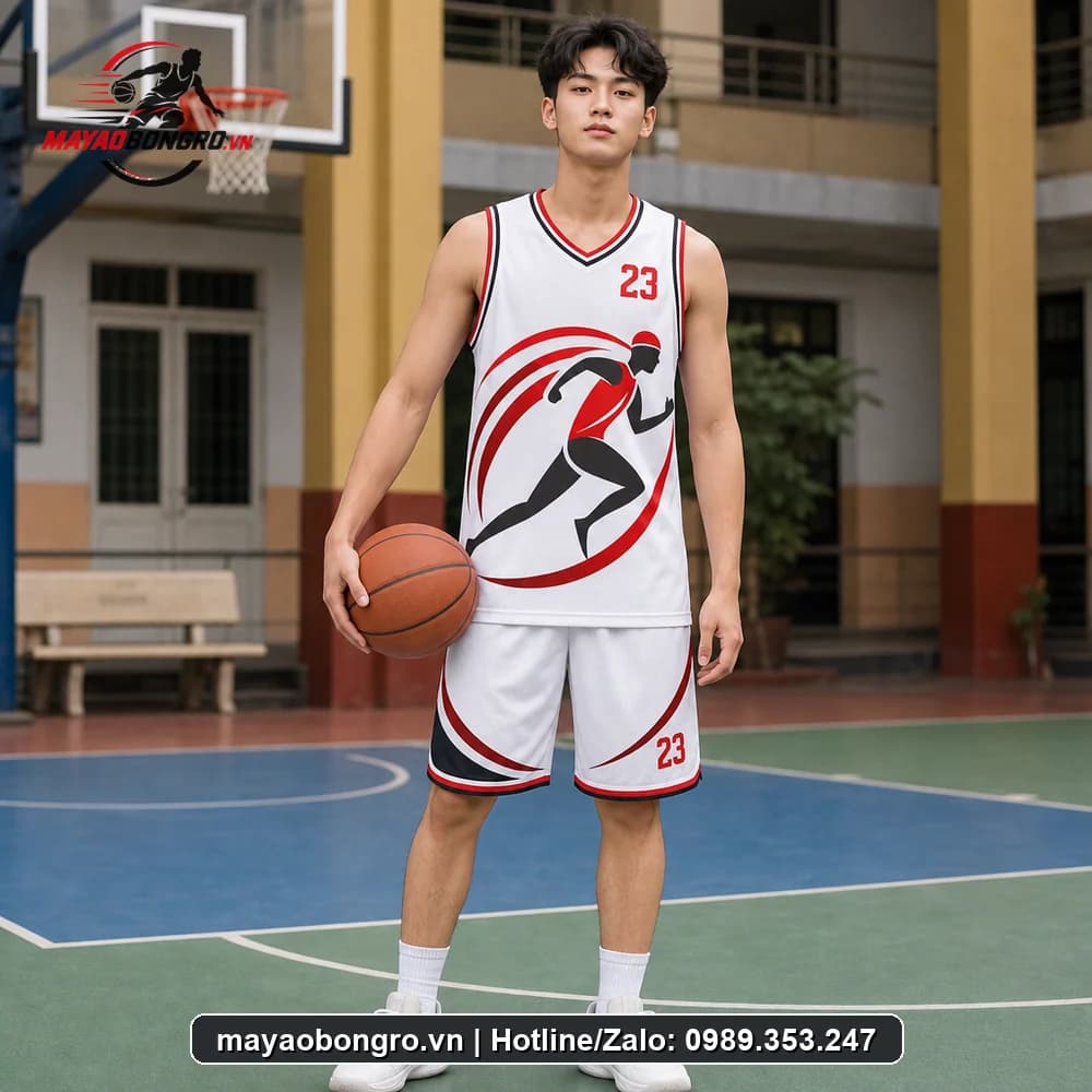 Mẫu bóng rổ Logo Đội Chạy cho học sinh trung học phổ thông, người lớn.