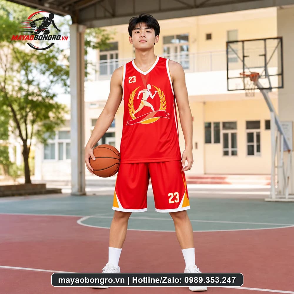 Mẫu bóng rổ Logo Đội Chạy cho học sinh trung học phổ thông, người lớn.