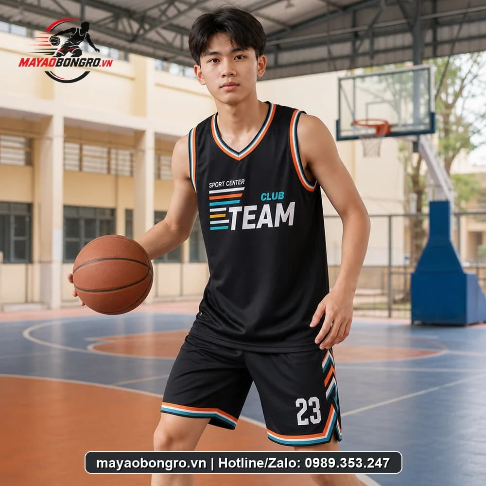 Mẫu bóng rổ Logo CLUB SPORT cho học sinh trung học phổ thông, người lớn.