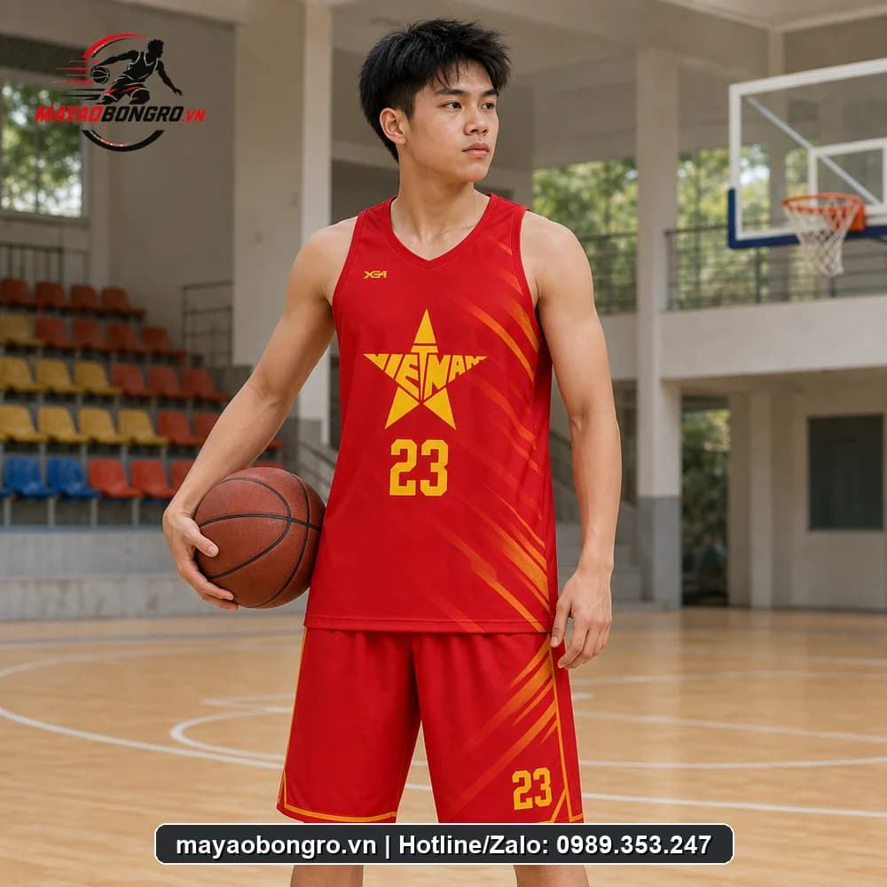 Mẫu bóng rổ Chiến Thắng Việt cho học sinh trung học phổ thông, người lớn.