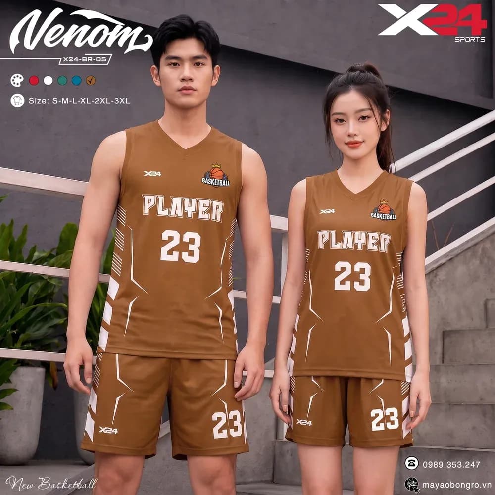 Mẫu áo bóng rổ X24-BR-05 màu Đen tại X24 Sport
