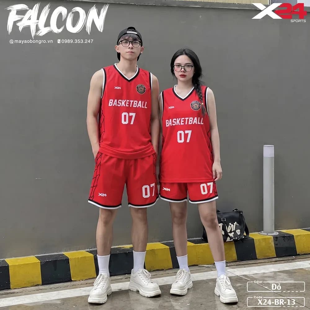 Mẫu áo bóng rổ X24-BR-13 màu Đỏ tại X24 Sport