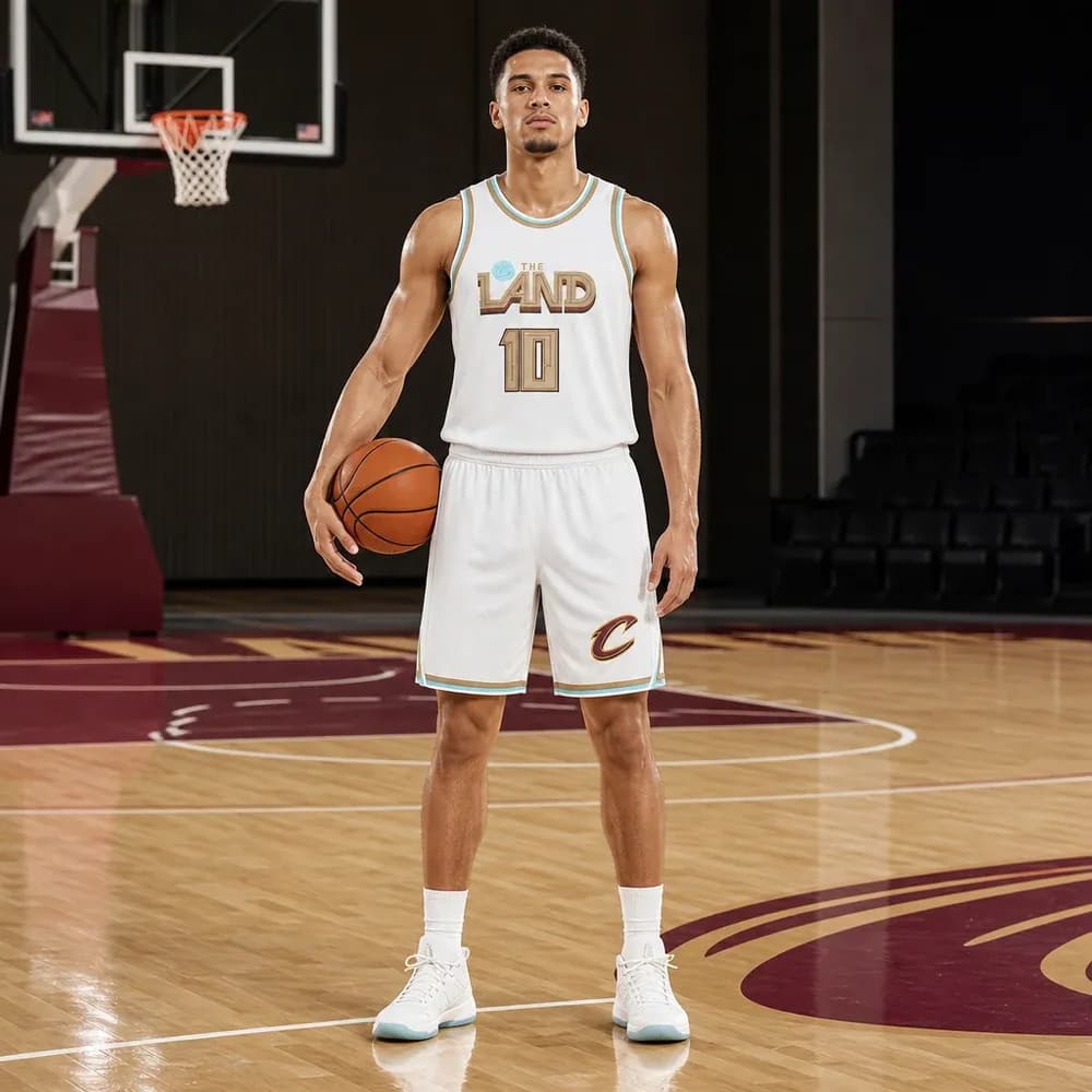 Áo Bóng Rổ Cleveland Cavaliers City Edition 2022/23 - Trắng Kim - mặt trước