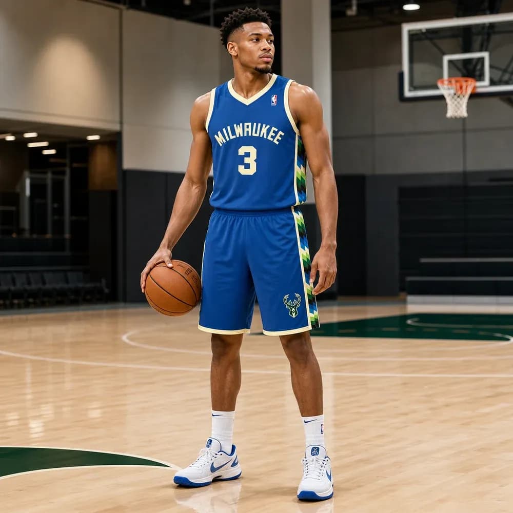 Áo Bóng Rổ Milwaukee Bucks City Edition 2022/23 Màu Xanh Dương - mặt trước