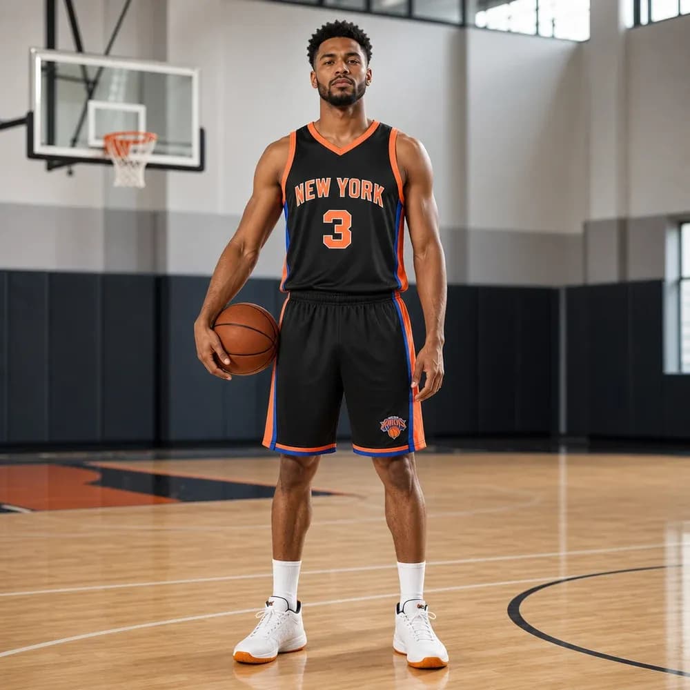 Áo Bóng Rổ New York Knicks City Edition 2022/23 – Đen - mặt trước