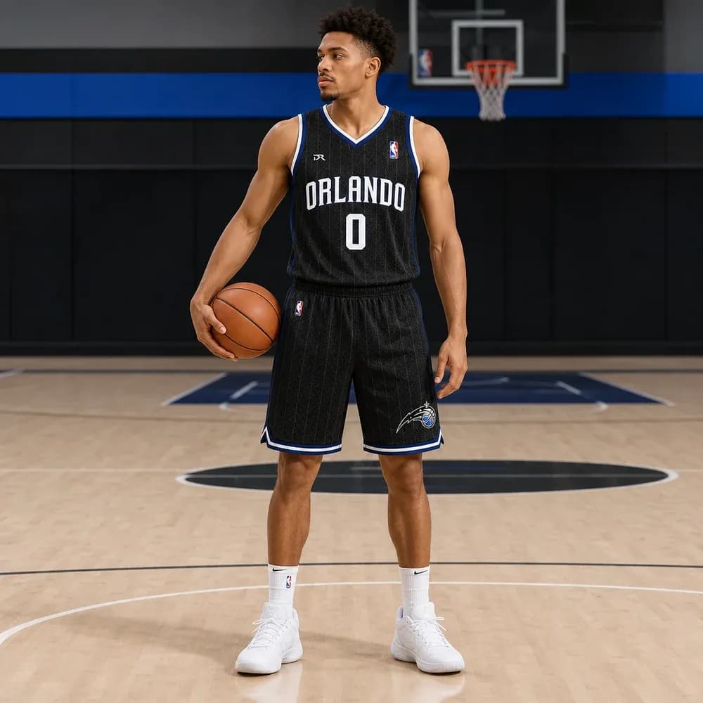 Áo bóng rổ Orlando Magic City Edition 2022/23 - Đen tuyền - mặt trước