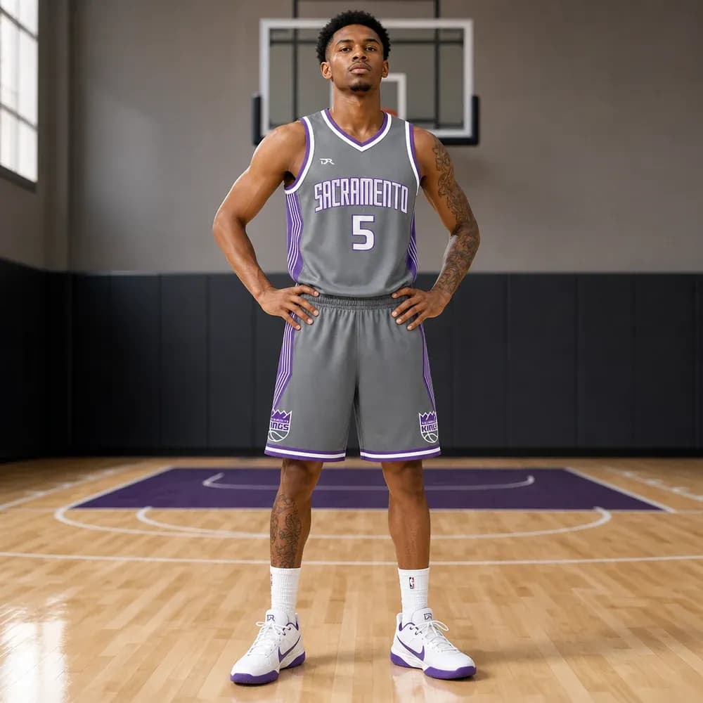 Áo Bóng Rổ Sacramento Kings City Edition 2022/23 Màu Xám Bạc - mặt trước