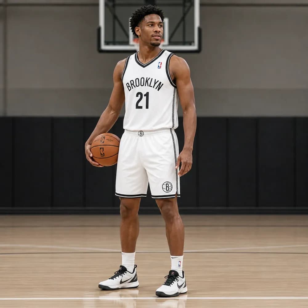 Áo Đấu Brooklyn Nets Association 2022/23 – Trắng Đen Cổ Điển Sang Trọng - mặt trước