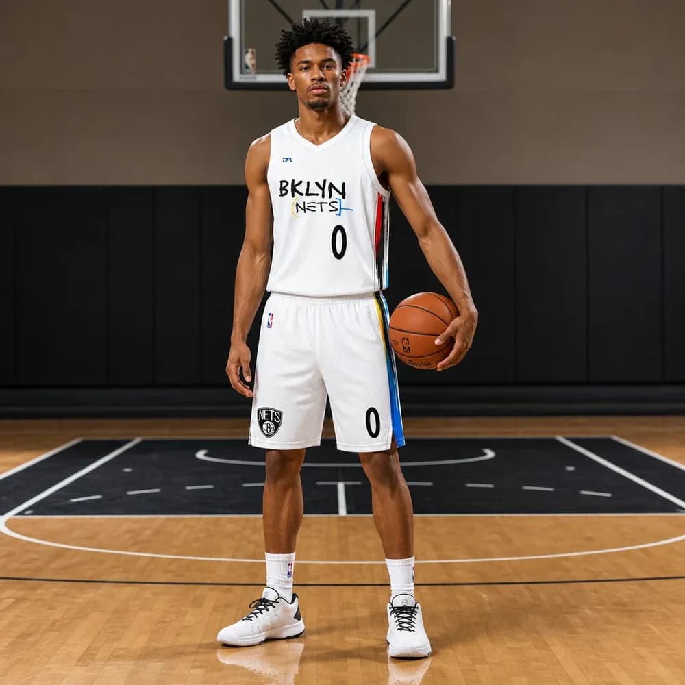 Áo Đấu Brooklyn Nets City Edition 2022/23 - Trắng Chủ Đạo - mặt trước