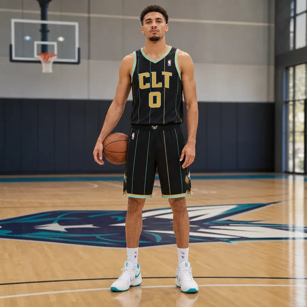 Áo Đấu Charlotte Hornets City Edition 2022/23 - Đen Huyền Bí - mặt trước