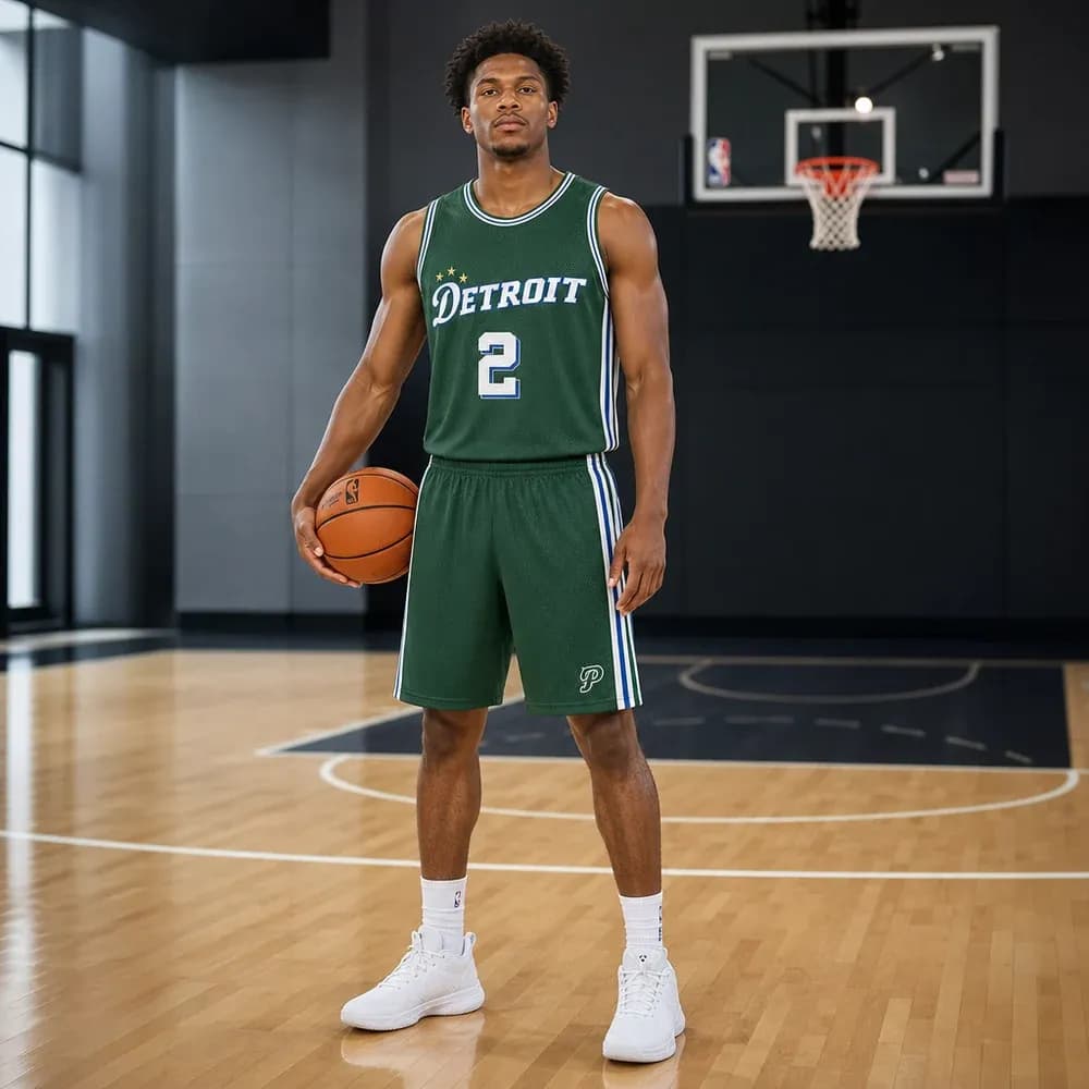 Áo đấu Detroit Pistons City Edition 2022/23 - Xanh lá đậm - mặt trước