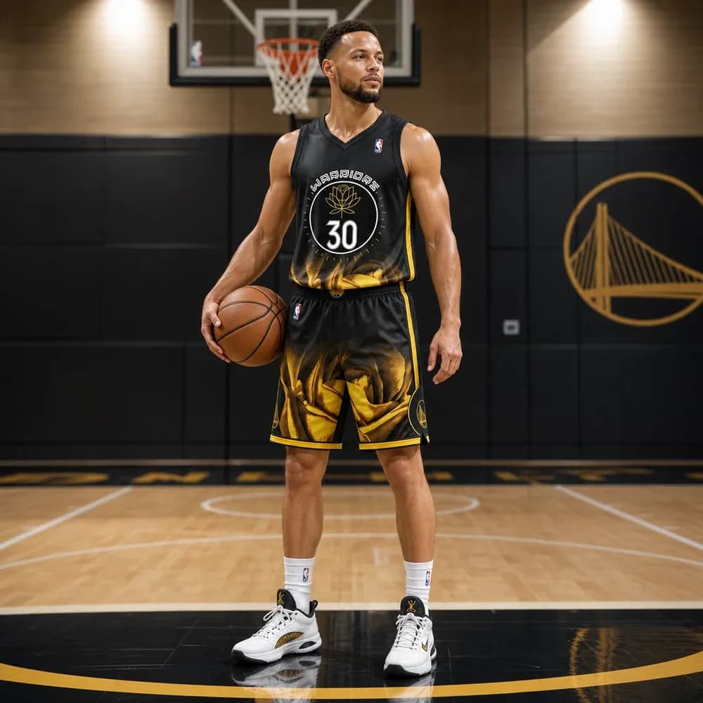 Áo Đấu Golden State Warriors City Edition 2022/23 Màu Đen Vàng - mặt trước