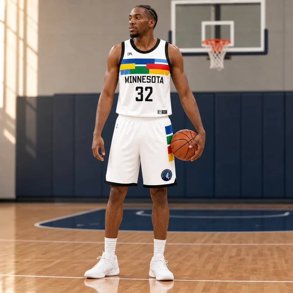 Áo Đấu Minnesota Timberwolves City Edition 2022/23 Trắng - Đa Màu Cá Tính - mặt trước