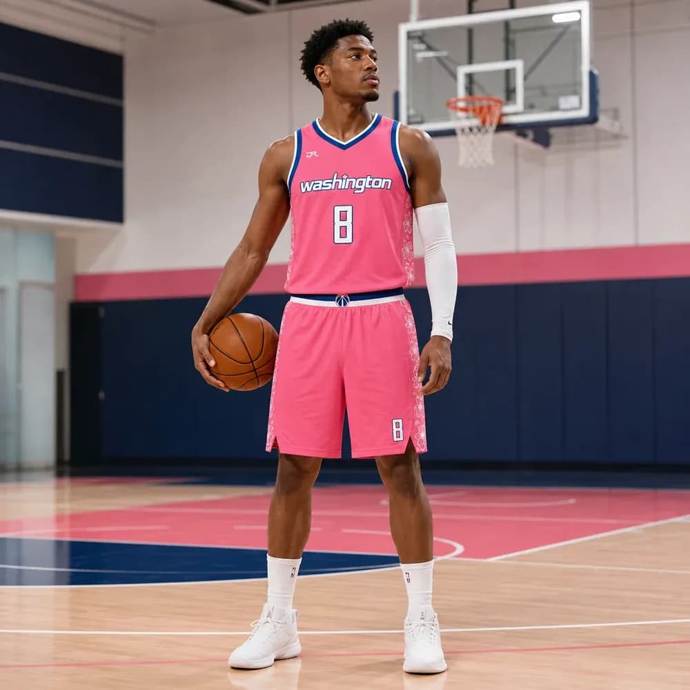Áo đấu Washington Wizards City Edition 2022/23 - Hồng pastel nổi bật - mặt trước